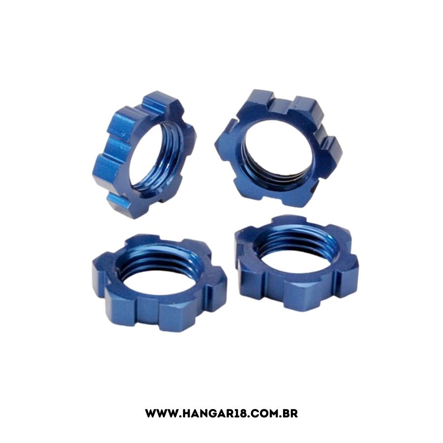 WHEEL NUTS SLINED 17MM BLUE * REVO (4)