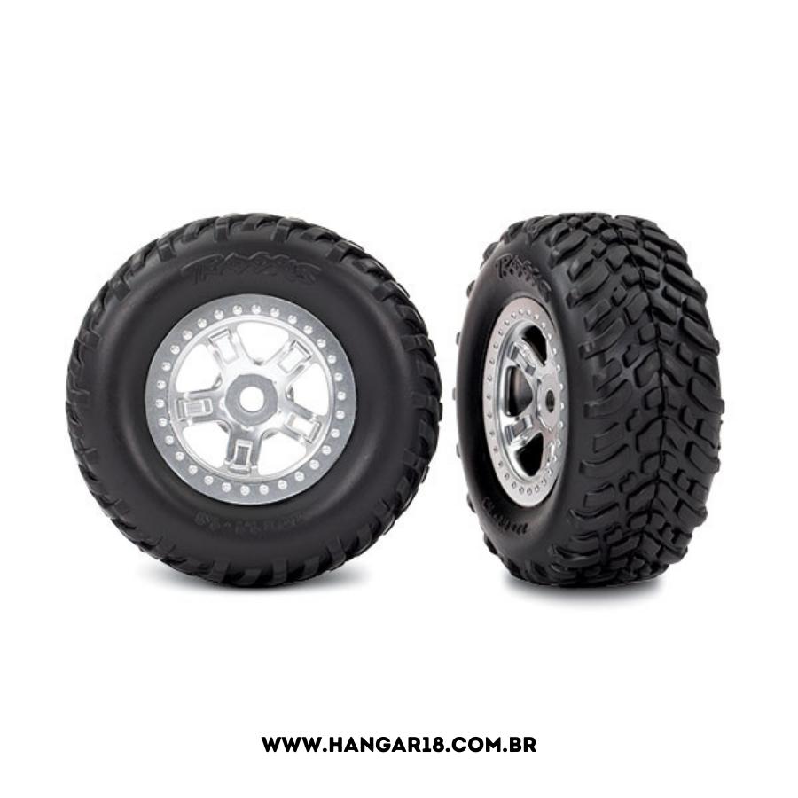 TIRES AND WHEELS, ASSEMBLED slash 1/16 (2PC)