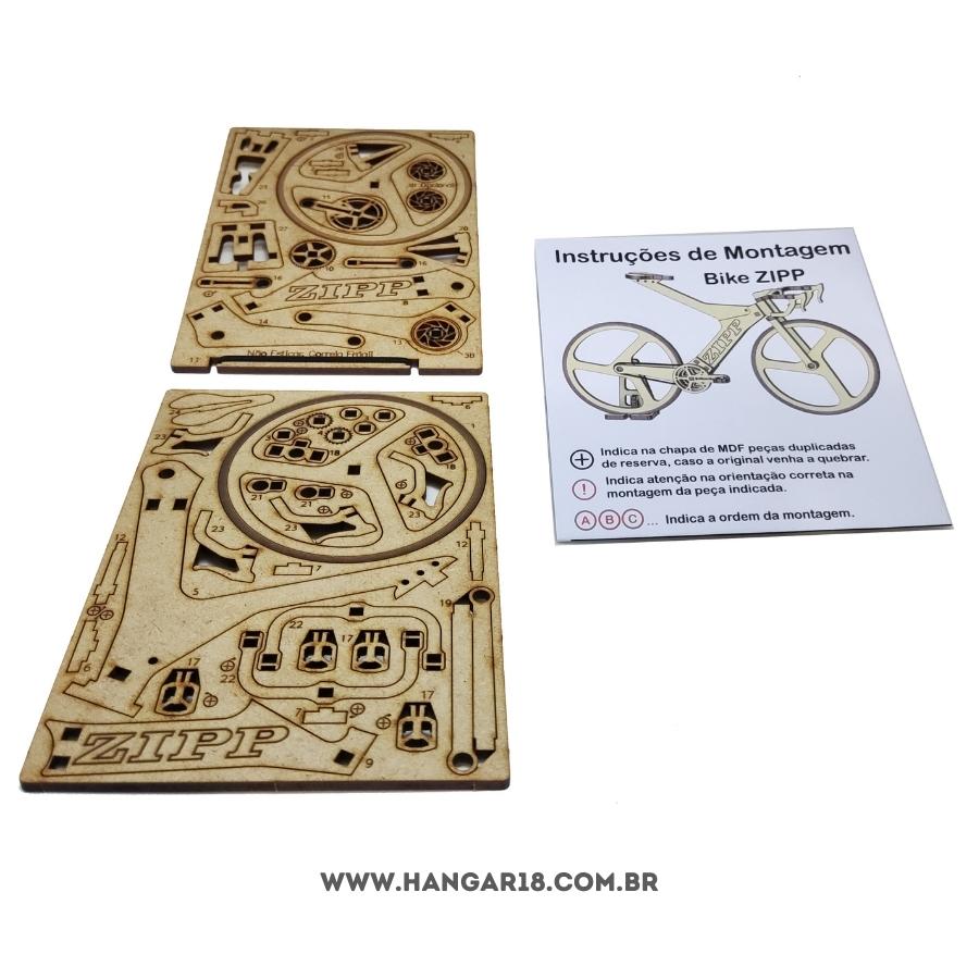 BIKE ZIP 1:8 MOVIMENTOS REAIS DESMONTADA MDF