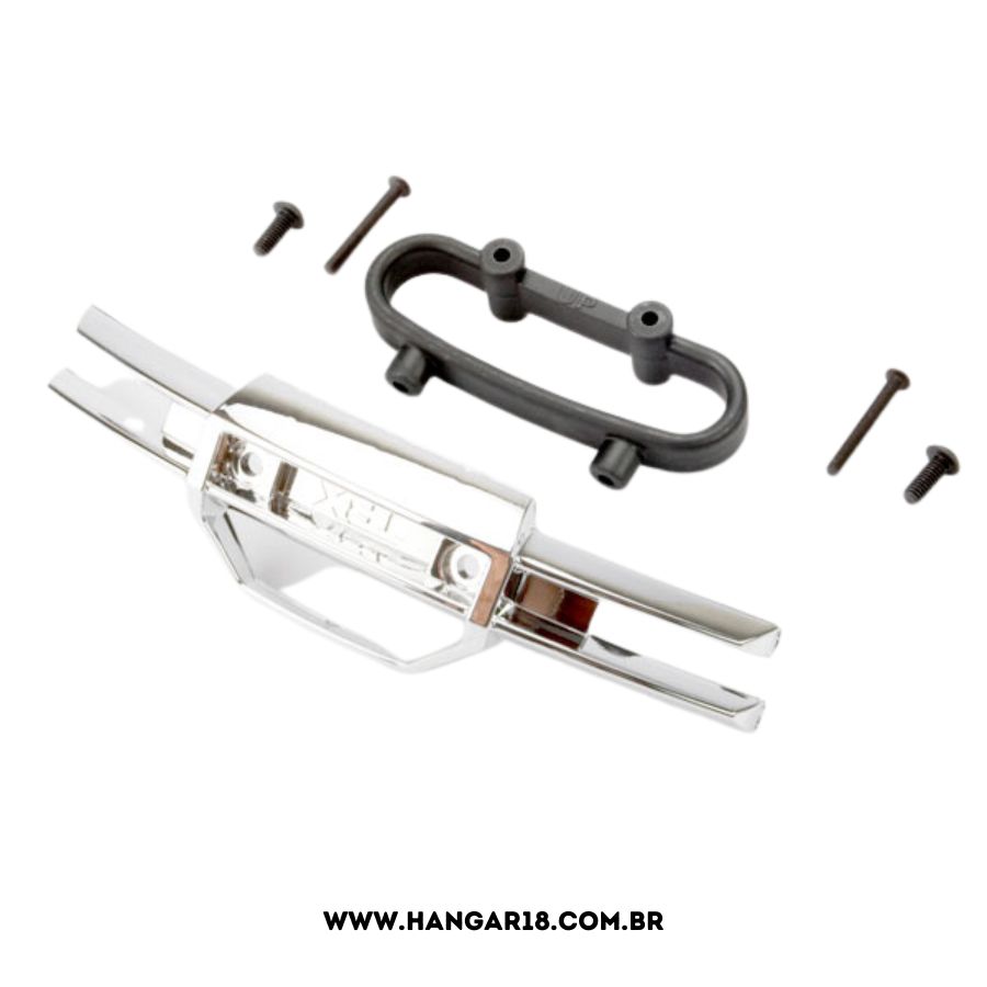 Bumper, front (chrome)/Bumper mount, front 4x10mm