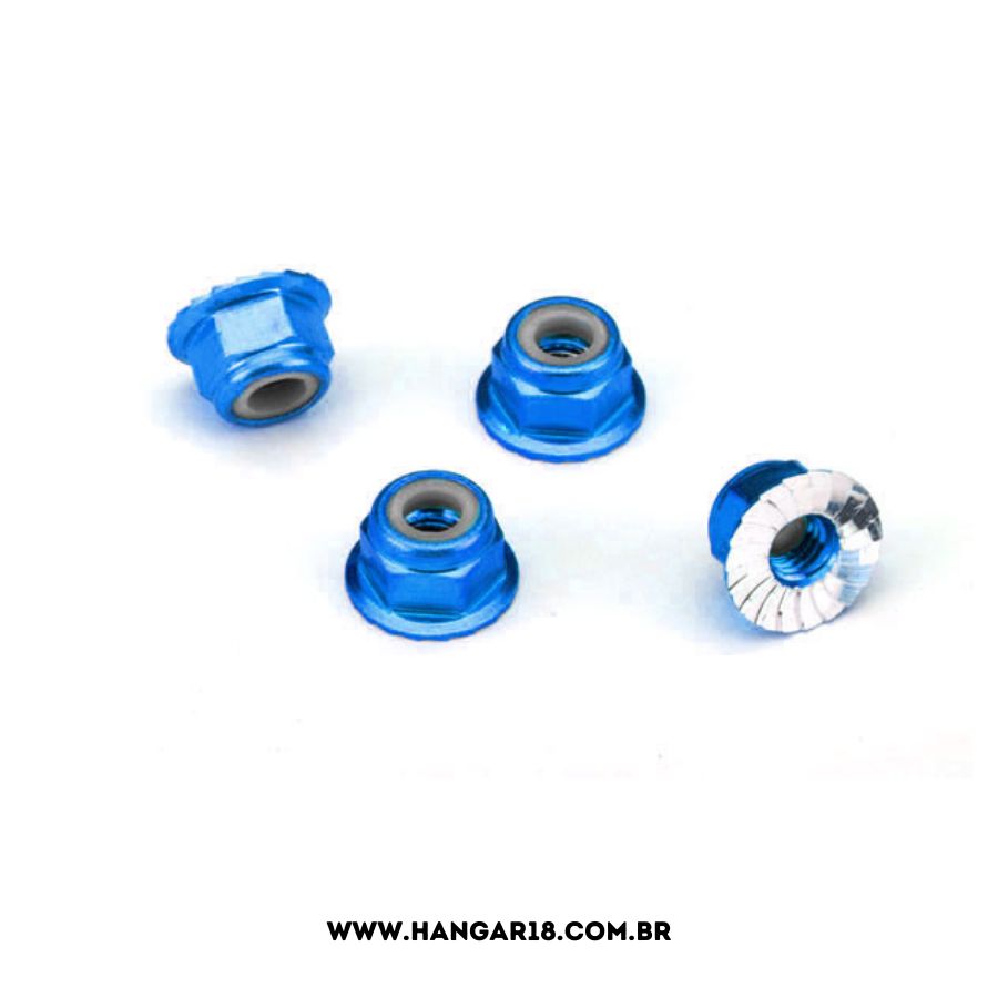 NUTS 4MM FLANGED NYLON LOCKING