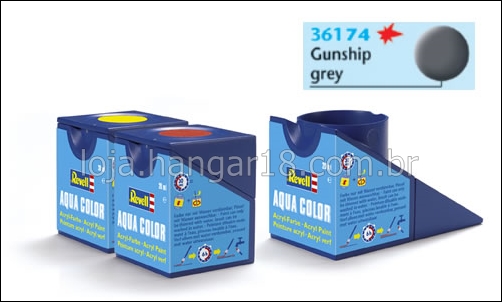 TINTA REVELL ACRILICA 36174 CINZA CANHÃO FOSCO14ML